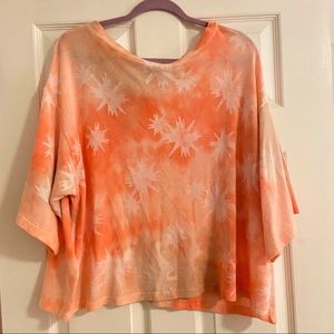 Orange/coral tie-dye Free People top